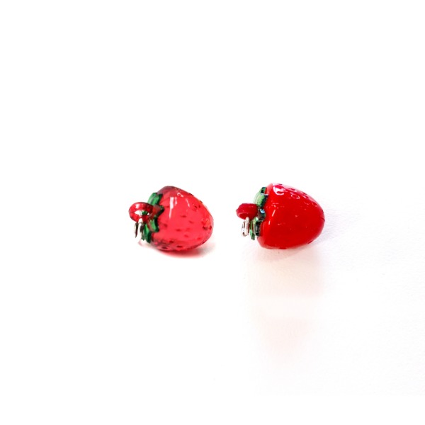 딸기 과일 아크릴 펜던트 12x20mm